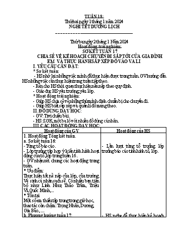 Kế hoạch bài dạy Tiếng Việt + Toán 3 - Tuần 18 - Năm học 2023-2024 - Nguyễn Thị Kim Lý