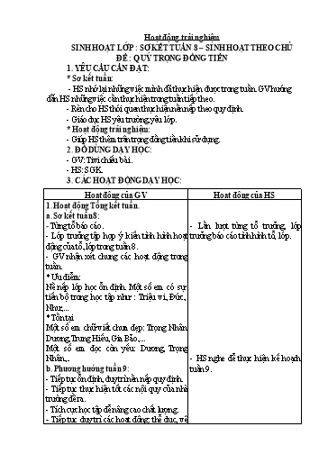 Kế hoạch bài dạy Tiếng Việt + Toán 3 - Tuần 9 - Năm học 2023-2024 - Nguyễn Thị Kim Lý
