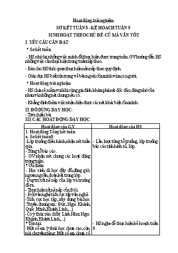 Kế hoạch bài dạy Tiếng Việt + Toán 3 - Tuần 9 - Năm học 2024-2025 - Nguyễn Thị Kim Lý